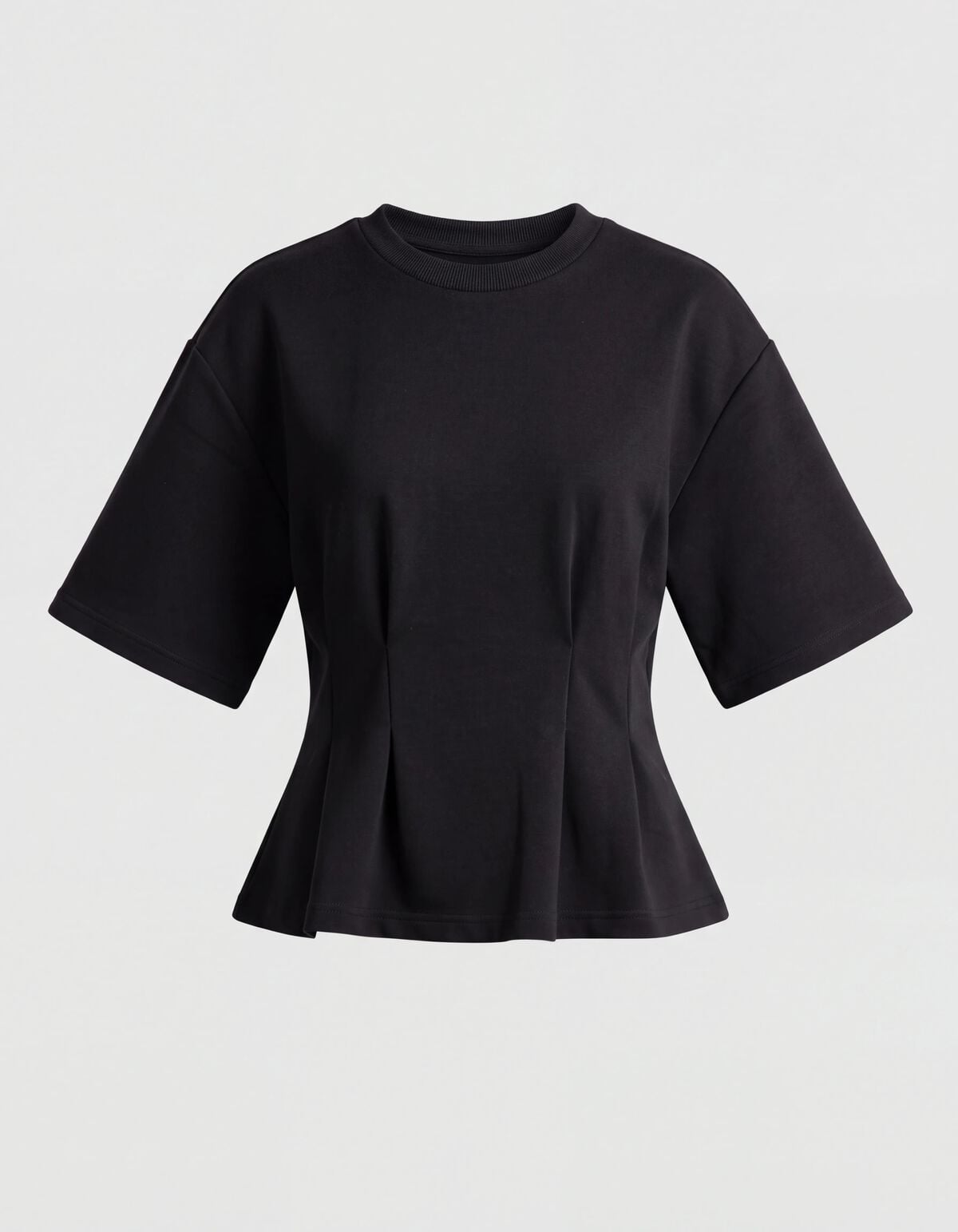 Peplum Scuba T-shirt Schwarz SHOEBY WOMEN