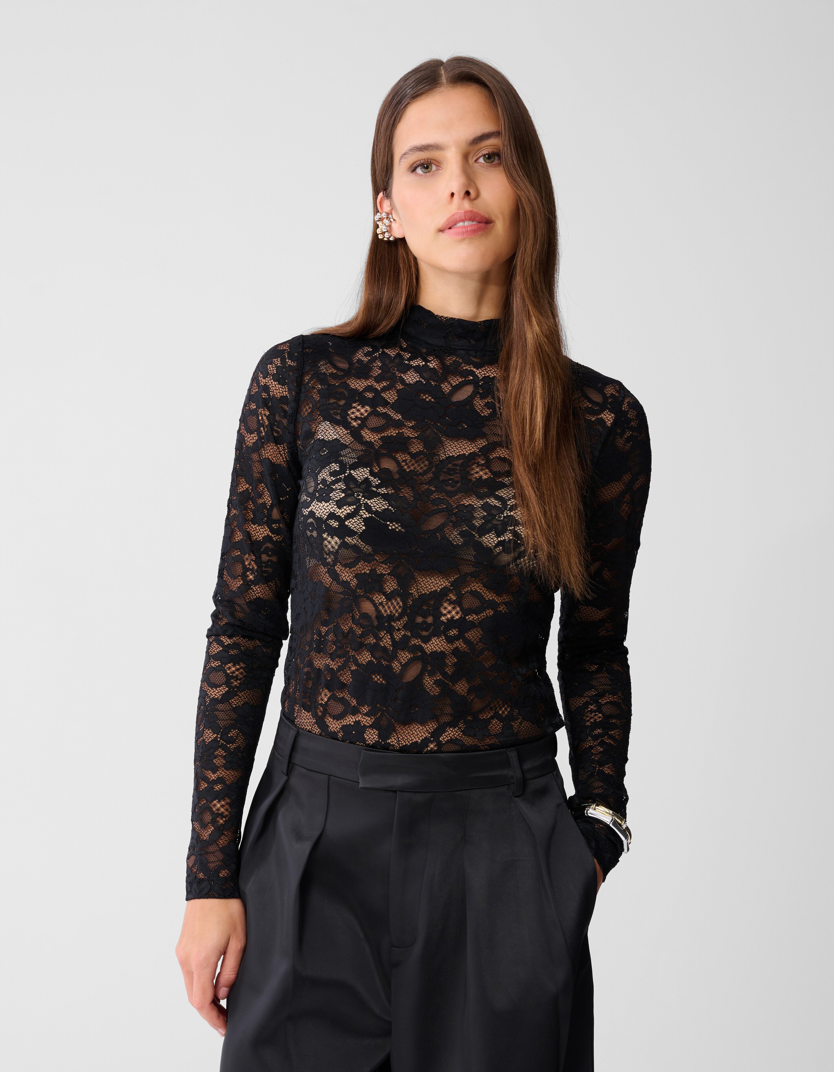 Schwarzes Spitzentop SHOEBY WOMEN