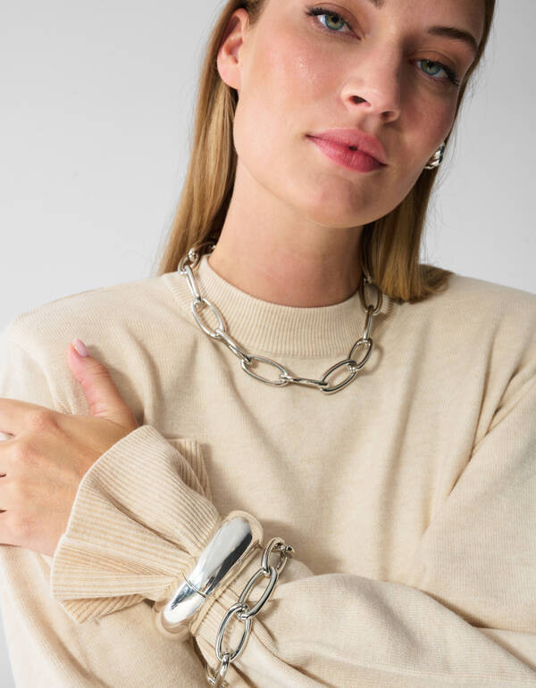 Oval Chain Halskette aus Silber SHOEBY ACCESSOIRES