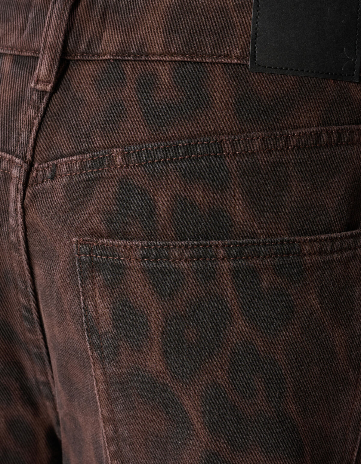 Leopard Print Baggy Fit Jeans Donkerbruin SHOEBY WOMEN