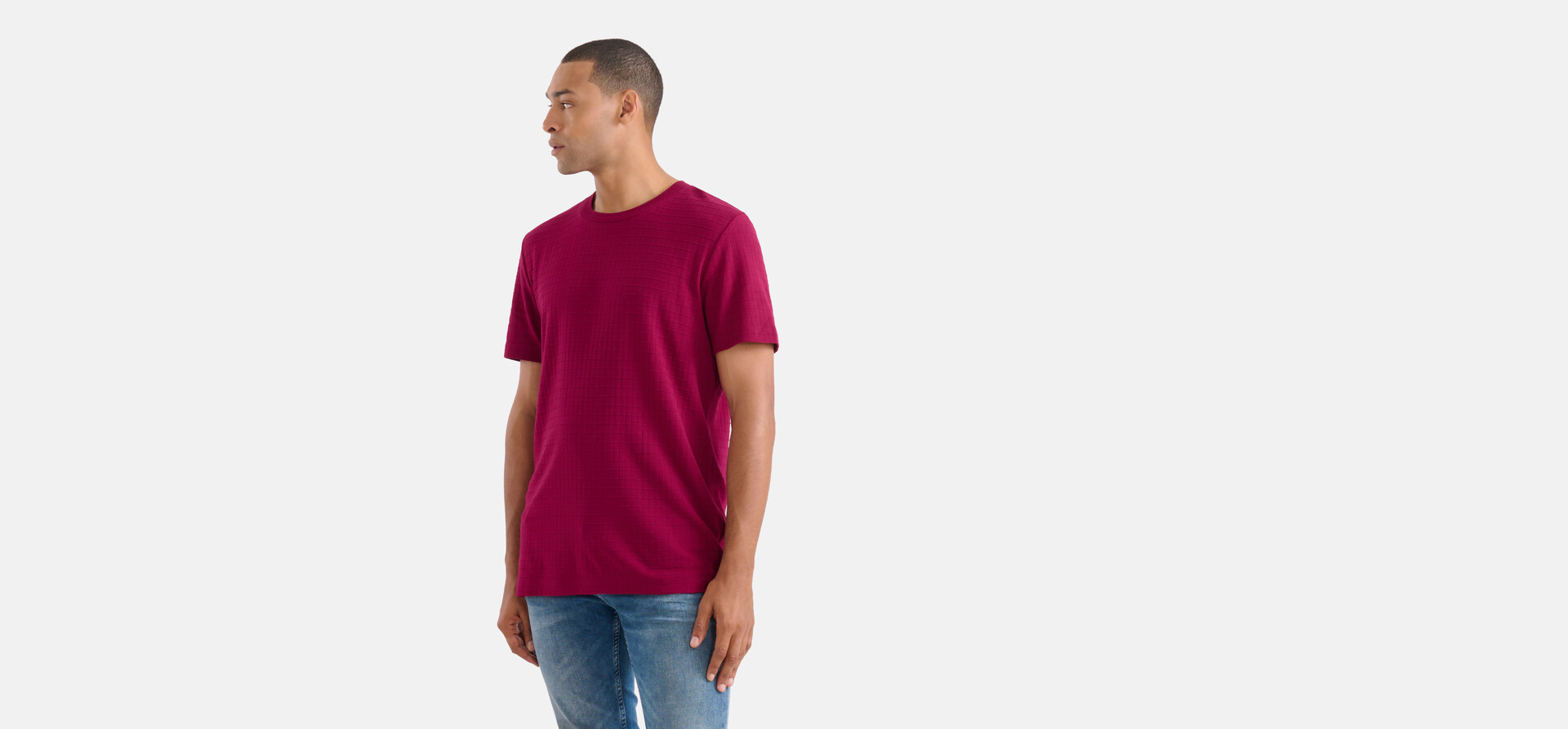 Structuur T-shirt Fuchsia SHOEBY MEN