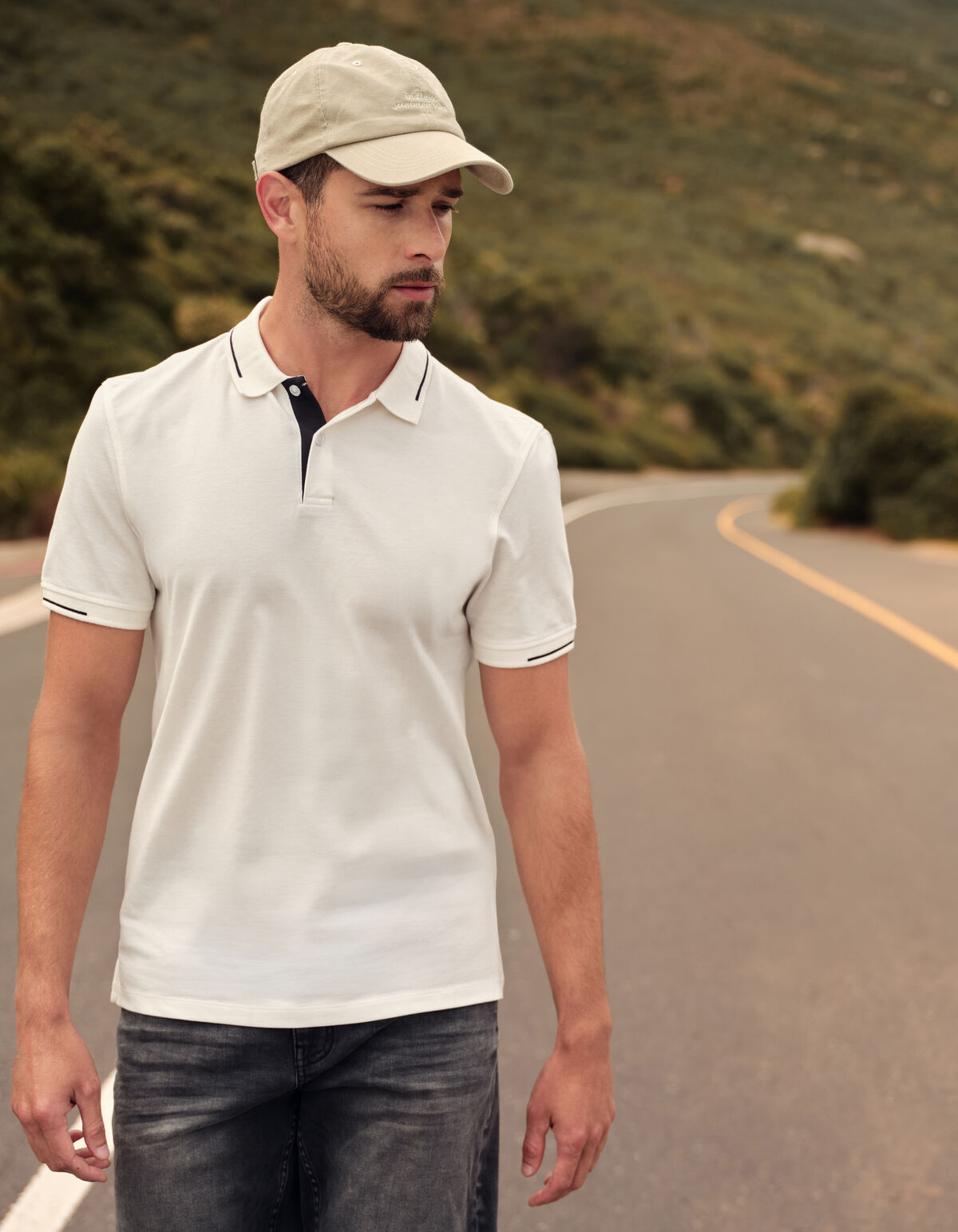 Pique Polo Off White SHOEBY MEN