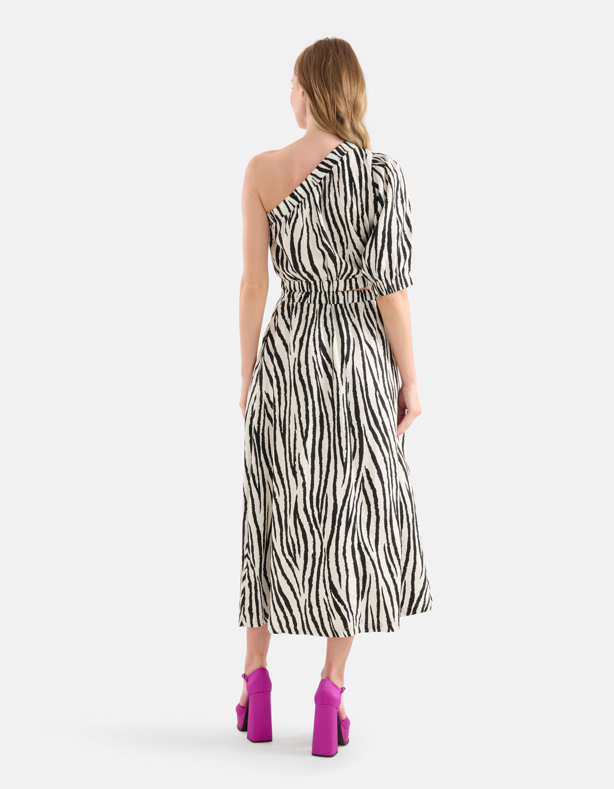 Zebra bedrucktes Kleid Schwarz/Wei&szlig; SHOEBY WOMEN