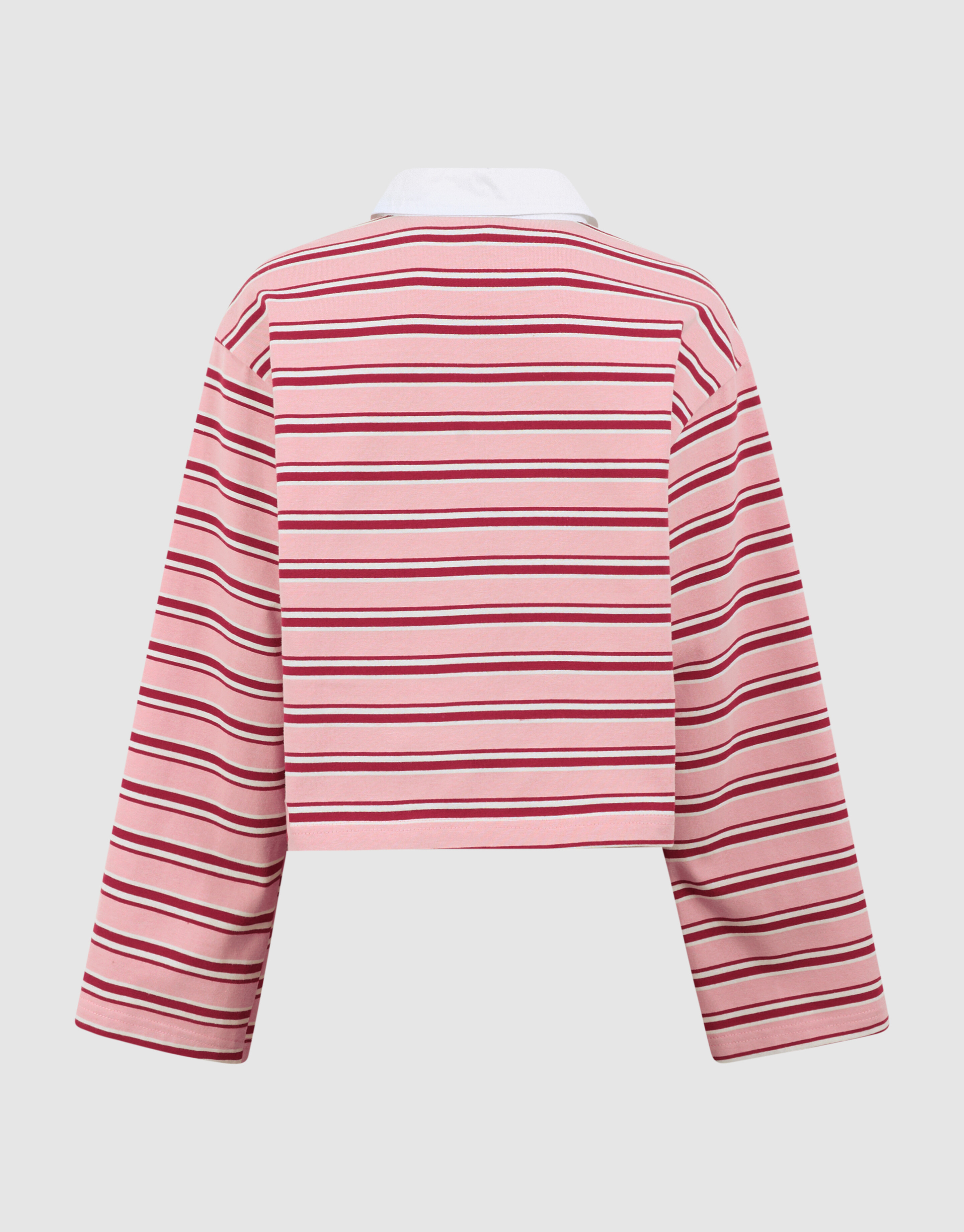 Gestreiftes Langarm-Polohemd Rot/Rosa SHOEBY GIRLS