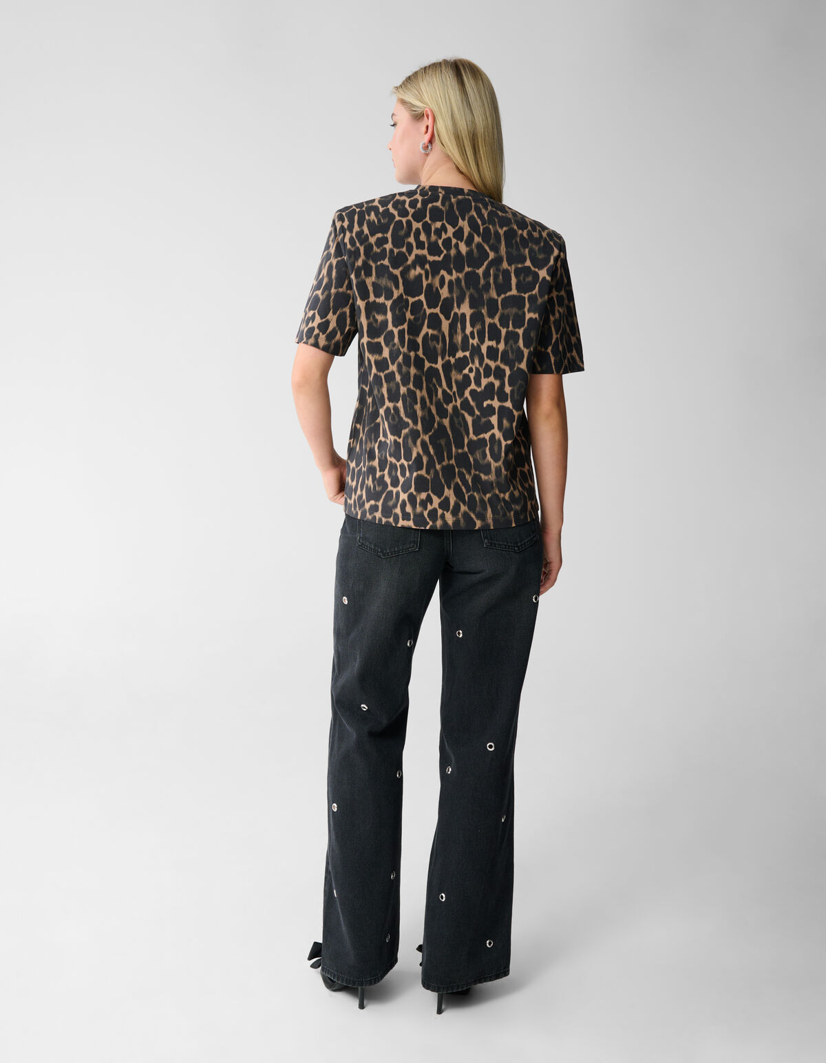 Padded Leopardenmuster T-Shirt Braun SHOEBY WOMEN