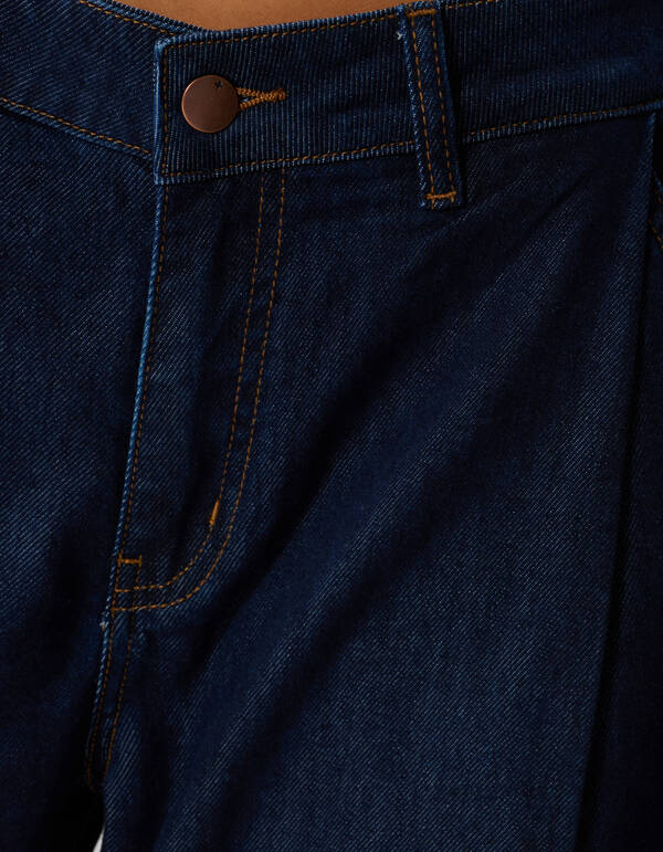 Jeans im Pleated Wide Leg Fit Dunkelblau SHOEBY WOMEN
