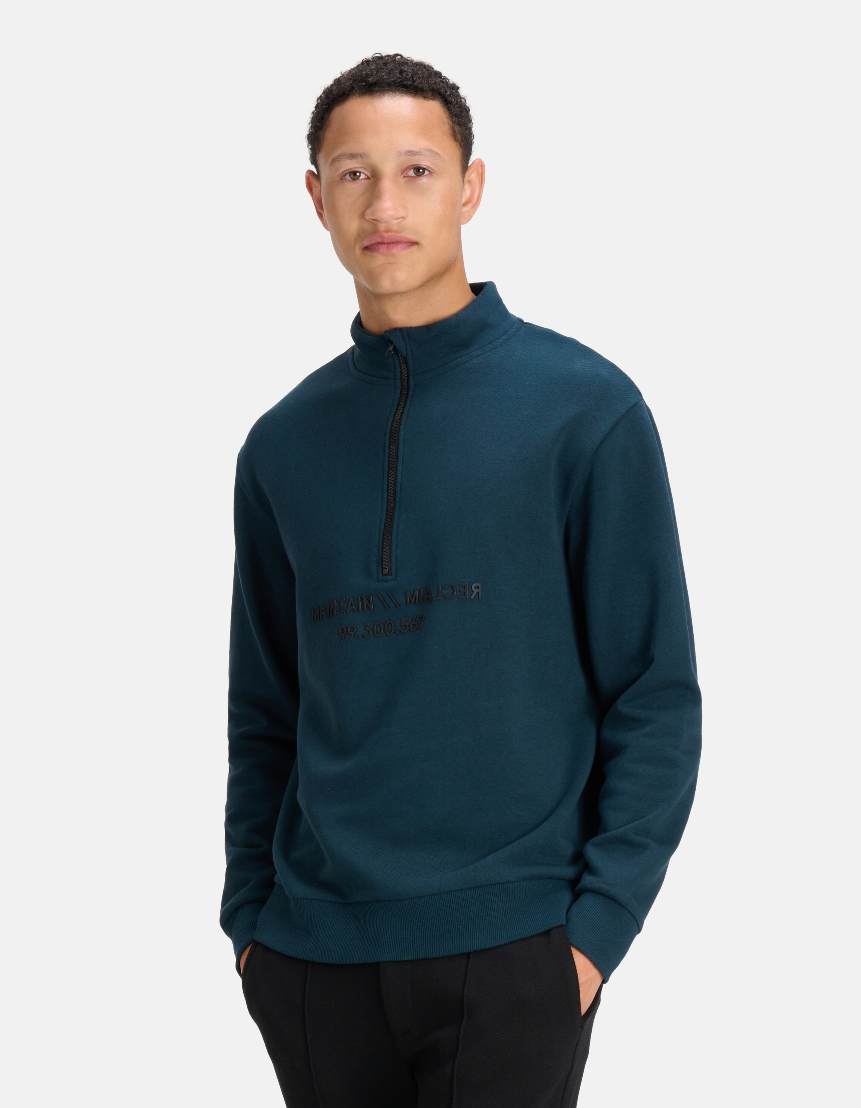 Zip-Pullover Dunkelgrün SHOEBY MEN