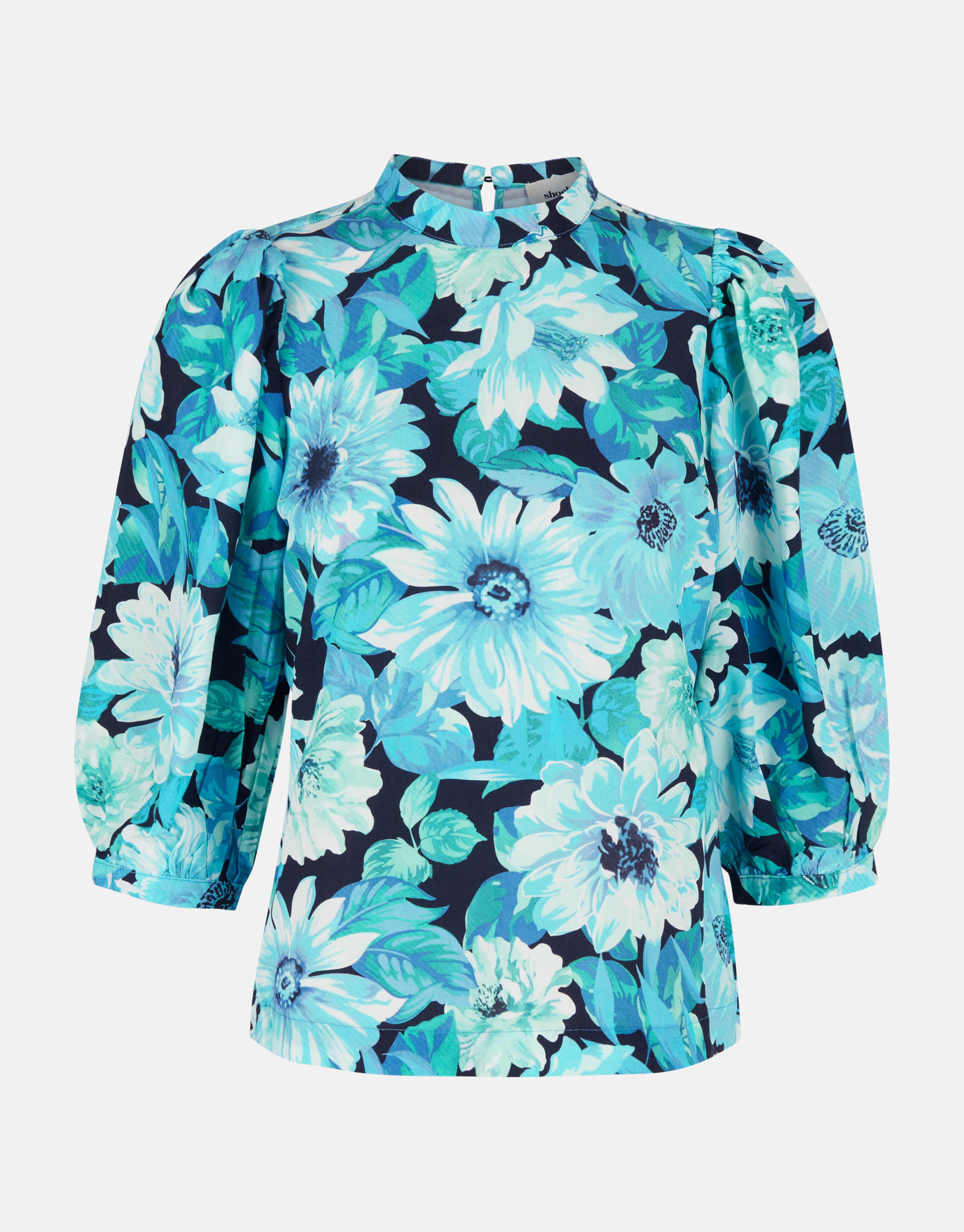 Top mit Blumenmuster Blau SHOEBY WOMEN
