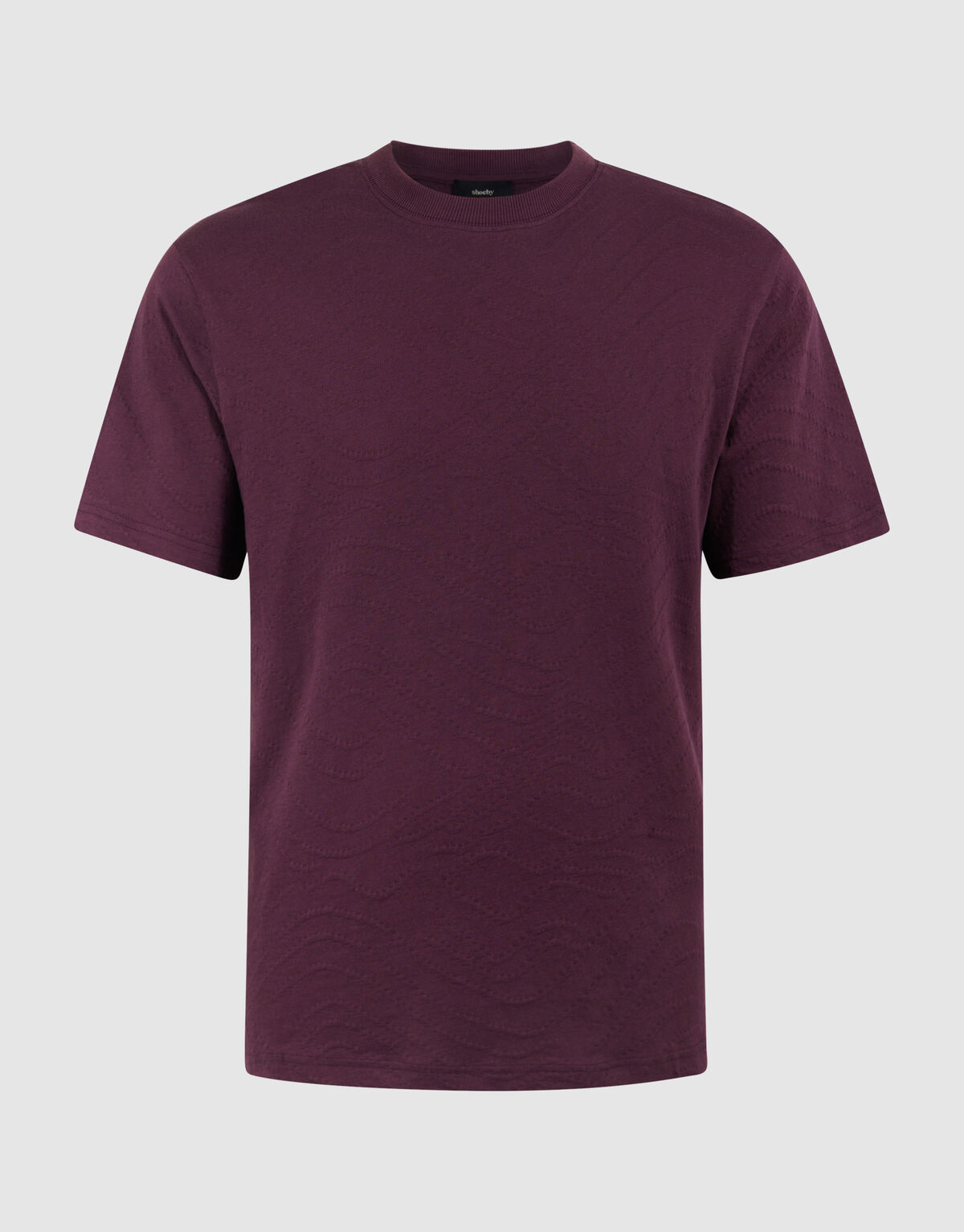 Jacquard-T-Shirt Dunkelrot SHOEBY MEN