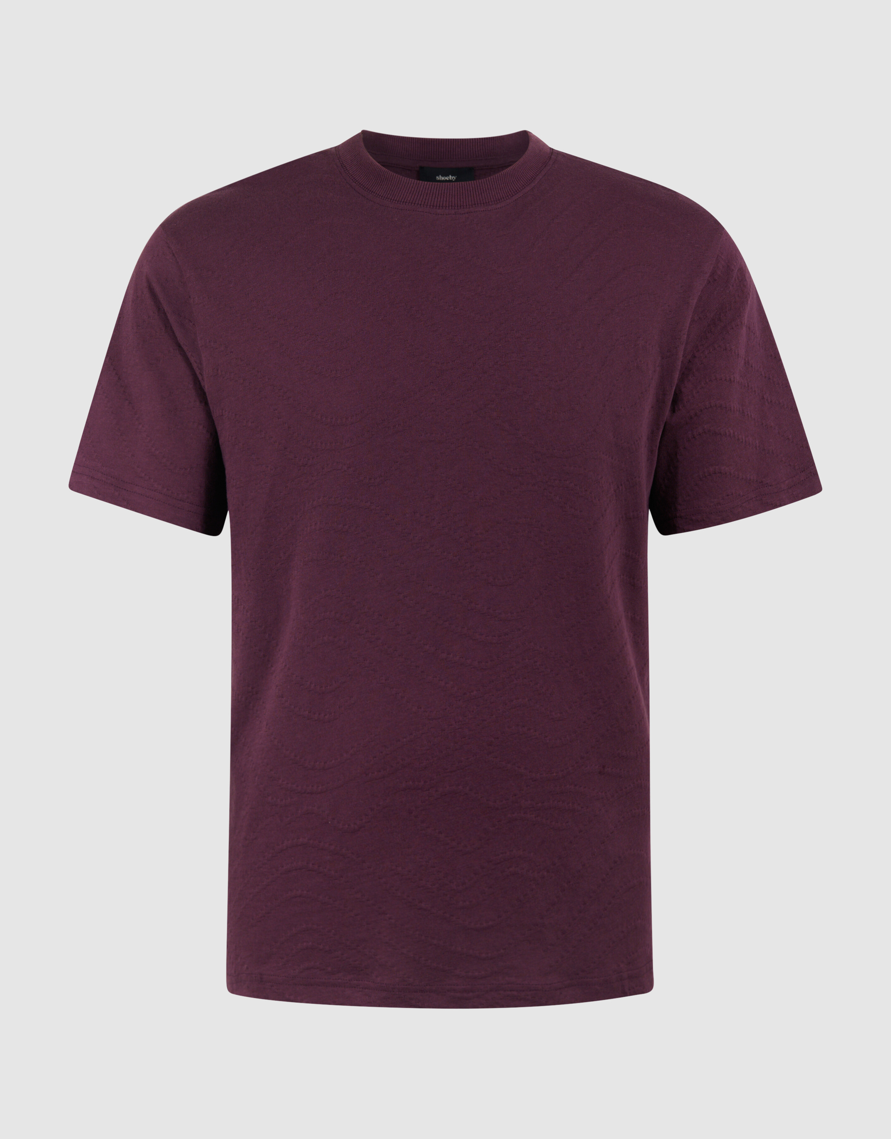 Jacquard-T-Shirt Dunkelrot SHOEBY MEN