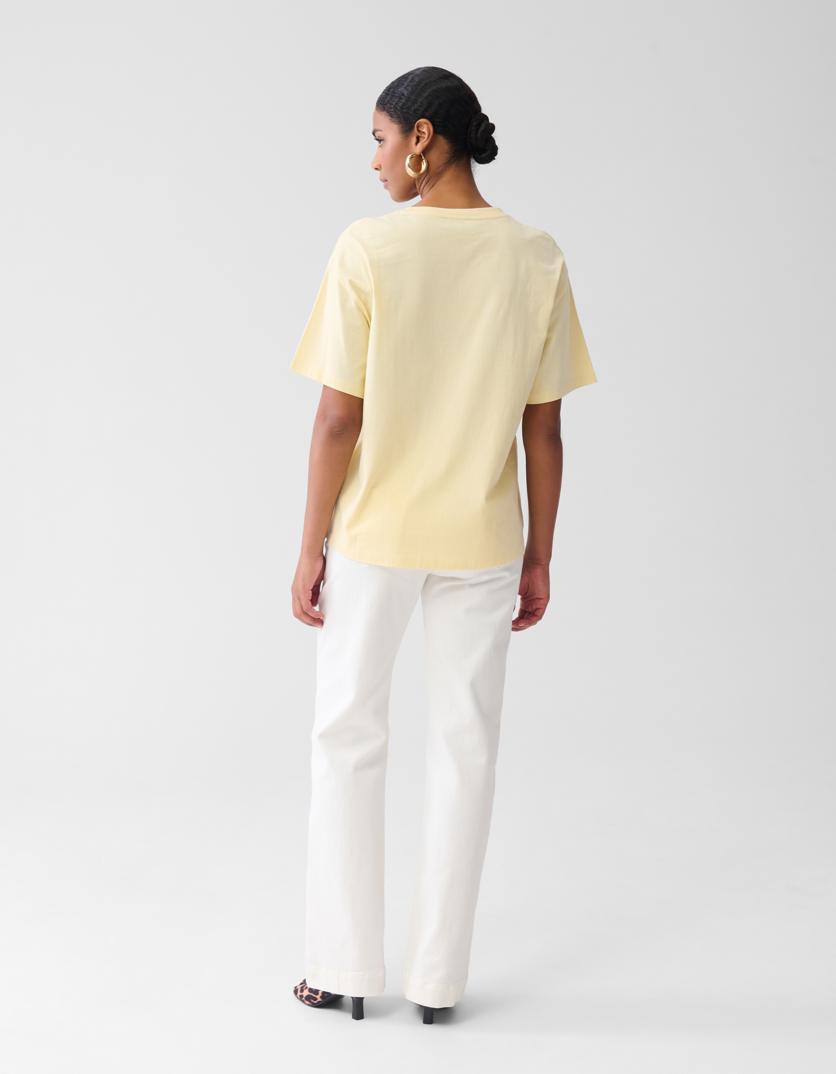 Orangefarbenes Kunstwerk-T-Shirt Gelb SHOEBY WOMEN