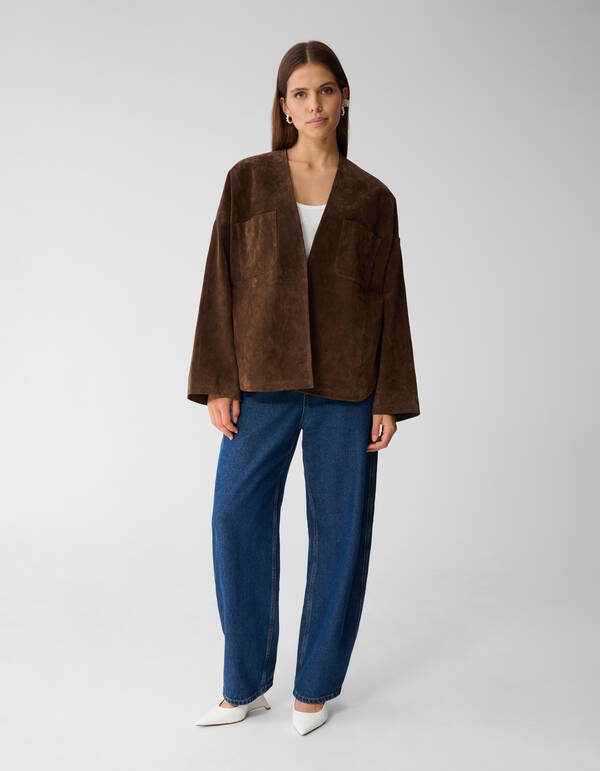 Entspannter Schnitt Wildlederjacke Braun von Mieke SHOEBY WOMEN