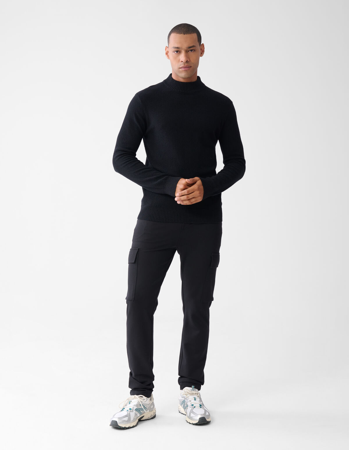 Bouclé Pullover Schwarz SHOEBY MEN