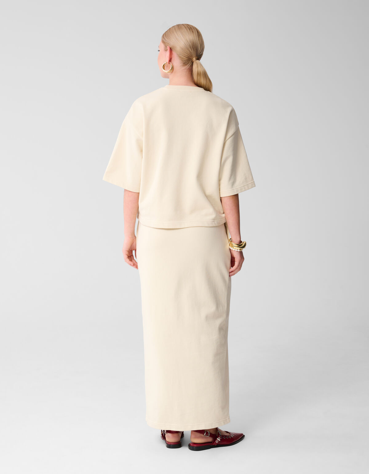 Sweat-T-Shirt in Übergröße Off White SHOEBY WOMEN