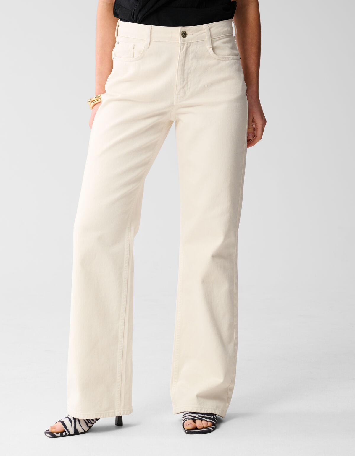 Wide Leg Jeans Gebroken Wit SHOEBY WOMEN