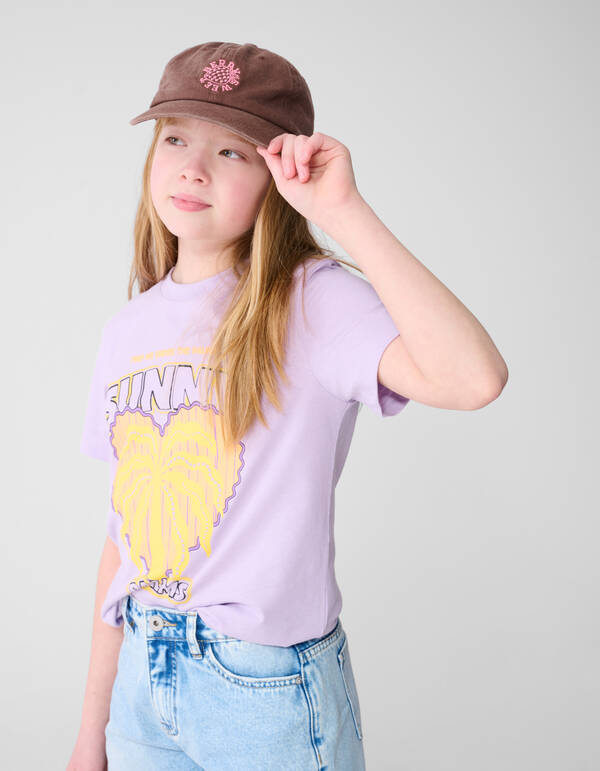 Sunny Palms Artwork T-Shirt Helllila SHOEBY GIRLS