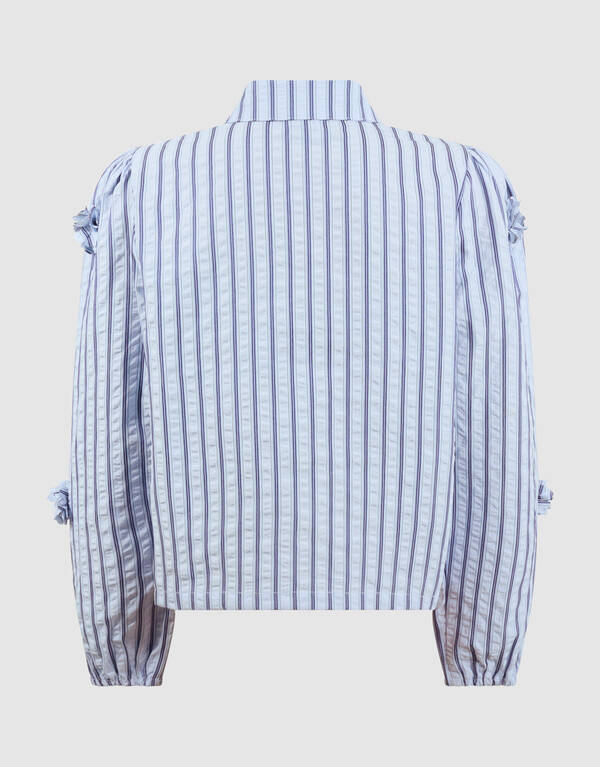 Pinstripe Flower Blouse Blau SHOEBY GIRLS