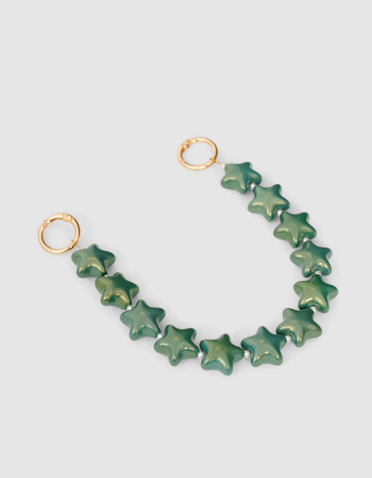 Perlenbesetzte Ster Kordel Gr&uuml;n SHOEBY ACCESSOIRES