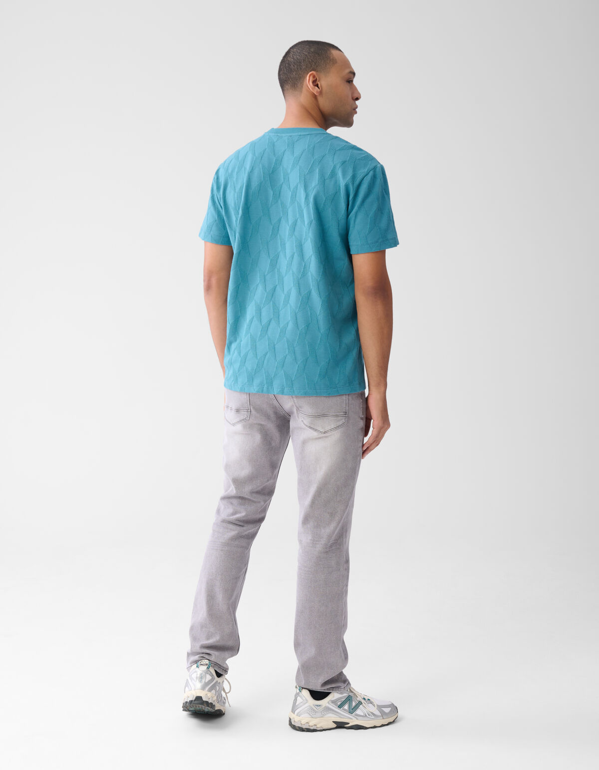 Structuur T-shirt Blauw SHOEBY MEN