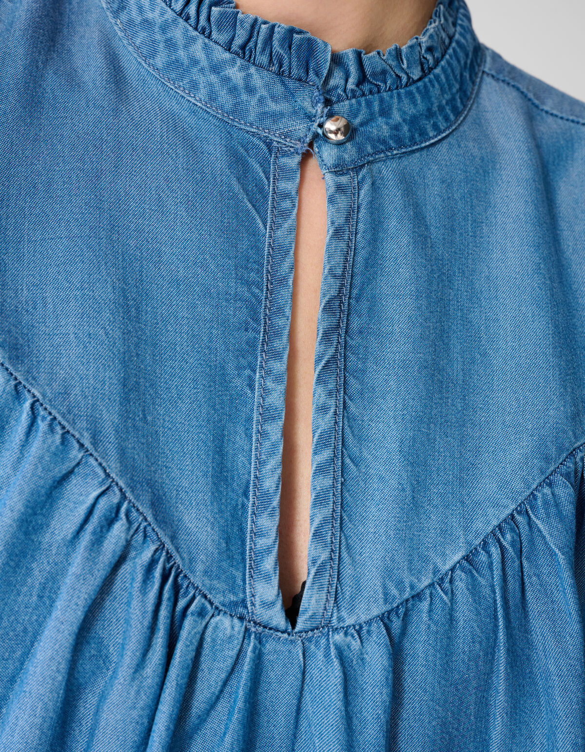 Stud Denim R&uuml;schenoberteil Blau SHOEBY WOMEN