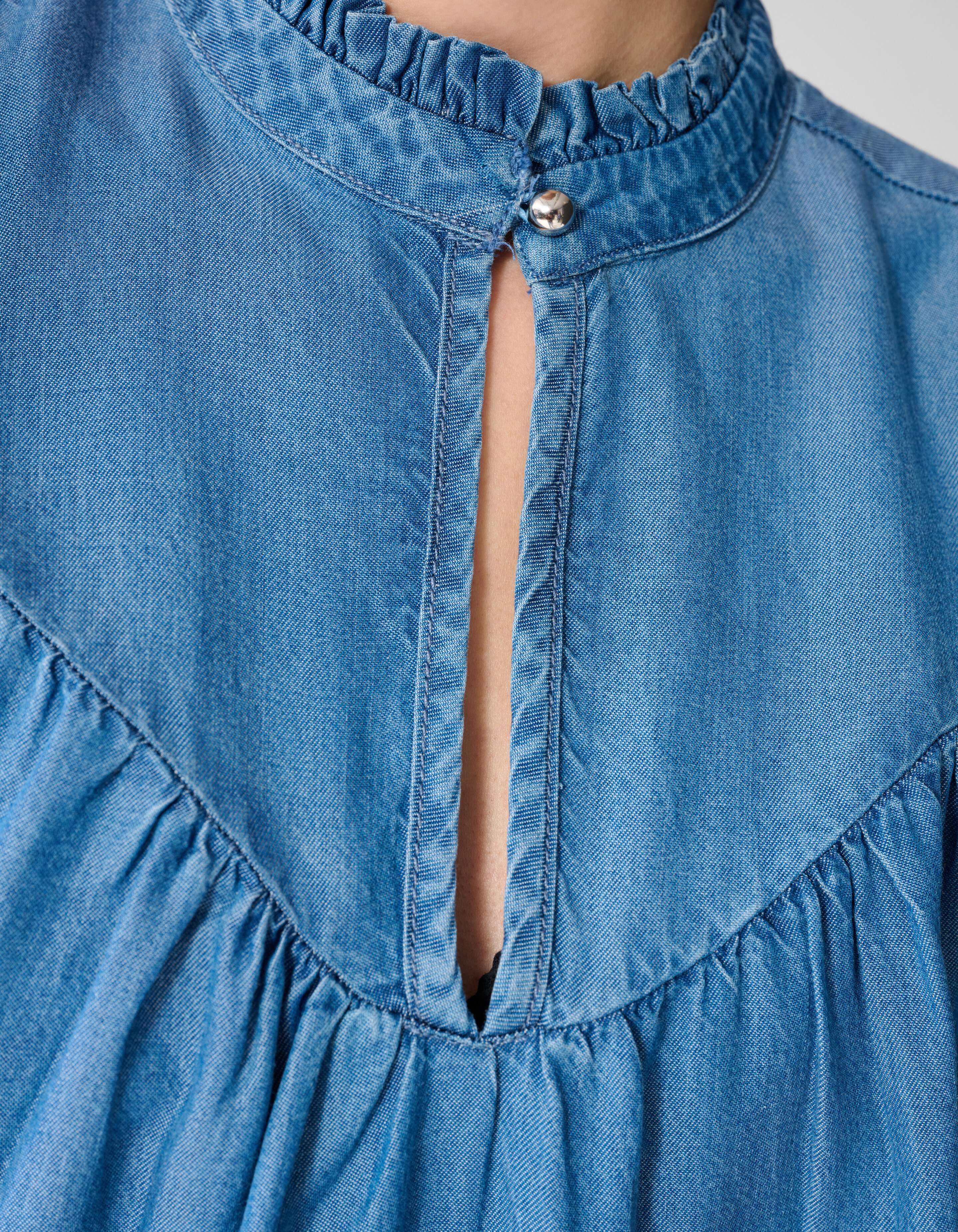 Stud Denim R&uuml;schenoberteil Blau SHOEBY WOMEN