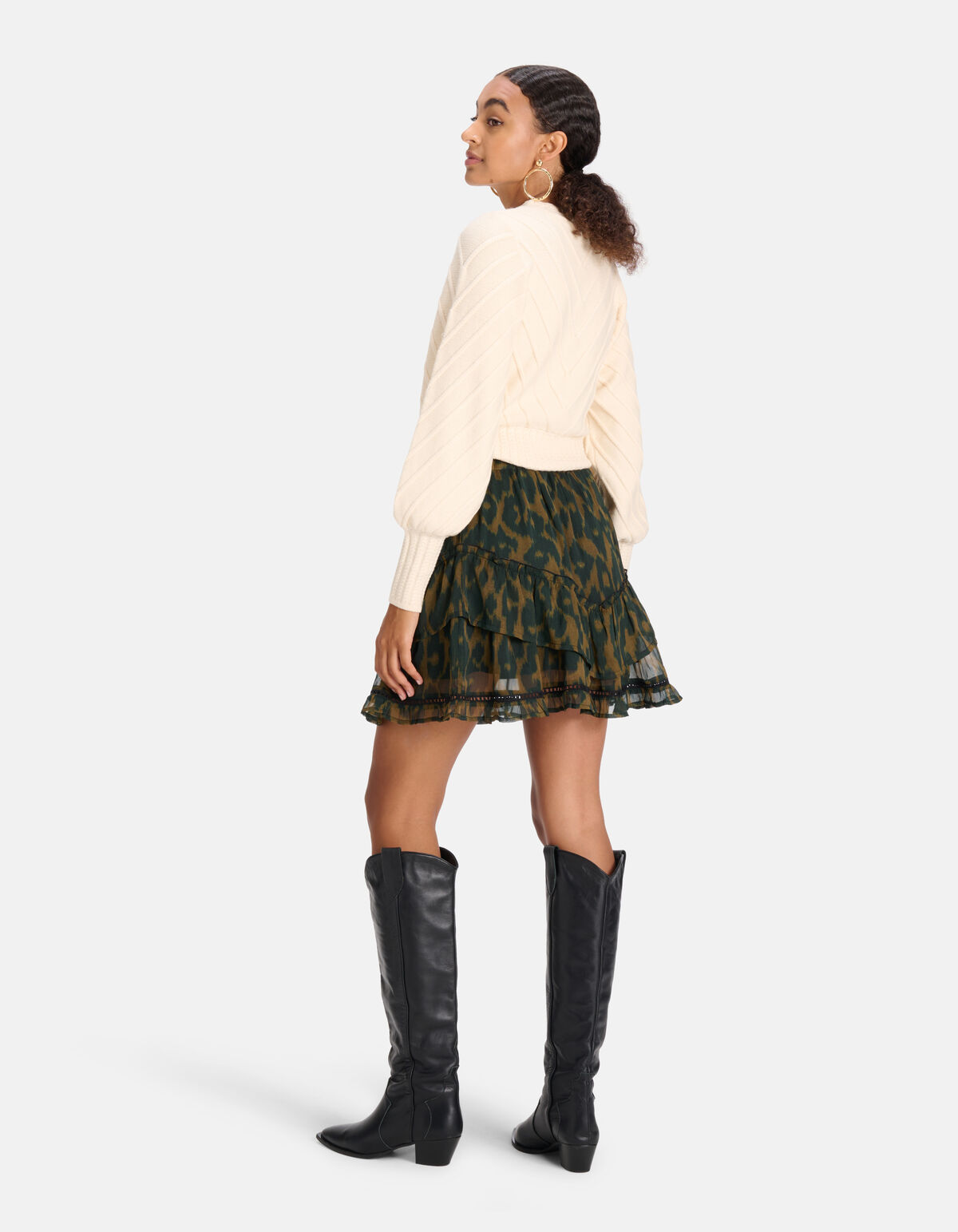 Rock mit Leopardenmuster Grün SHOEBY WOMEN