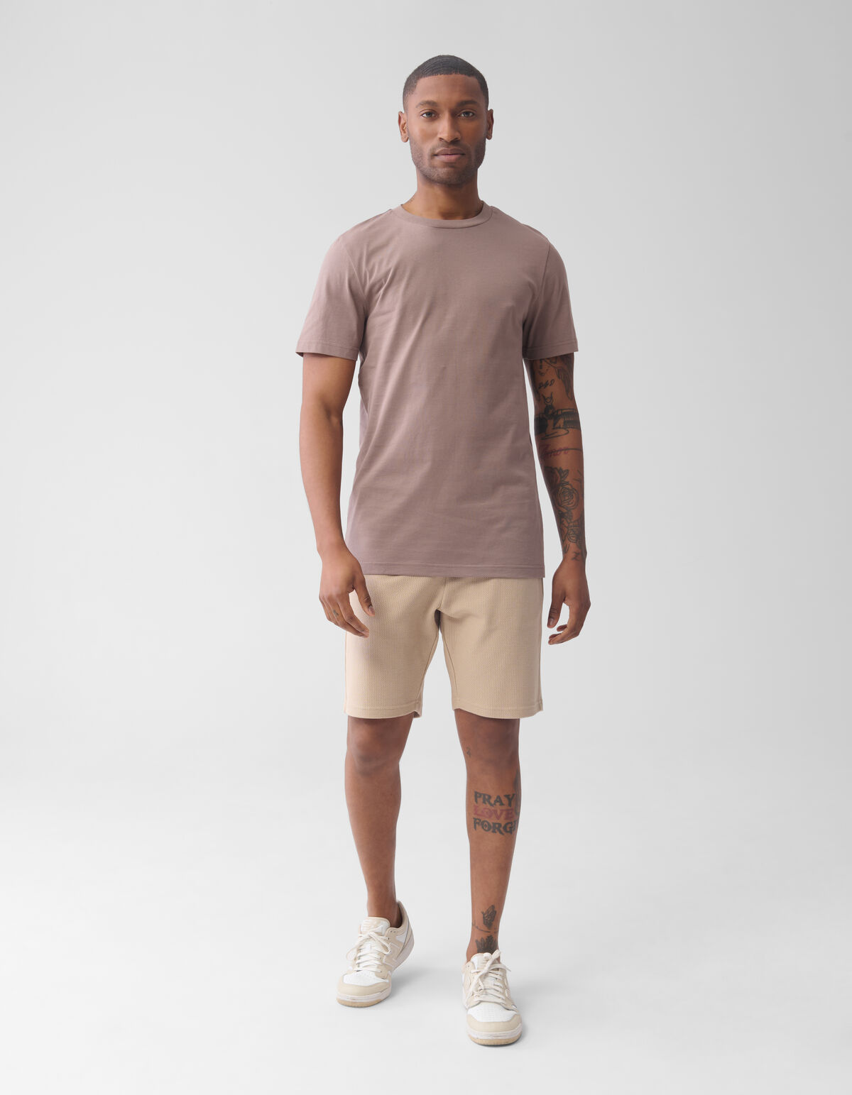 Blumen-T-Shirt Hellbraun SHOEBY MEN