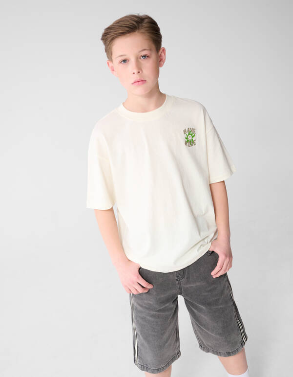 Wave Mode Artwork T-Shirt Gebrochen Wei&szlig; SHOEBY BOYS