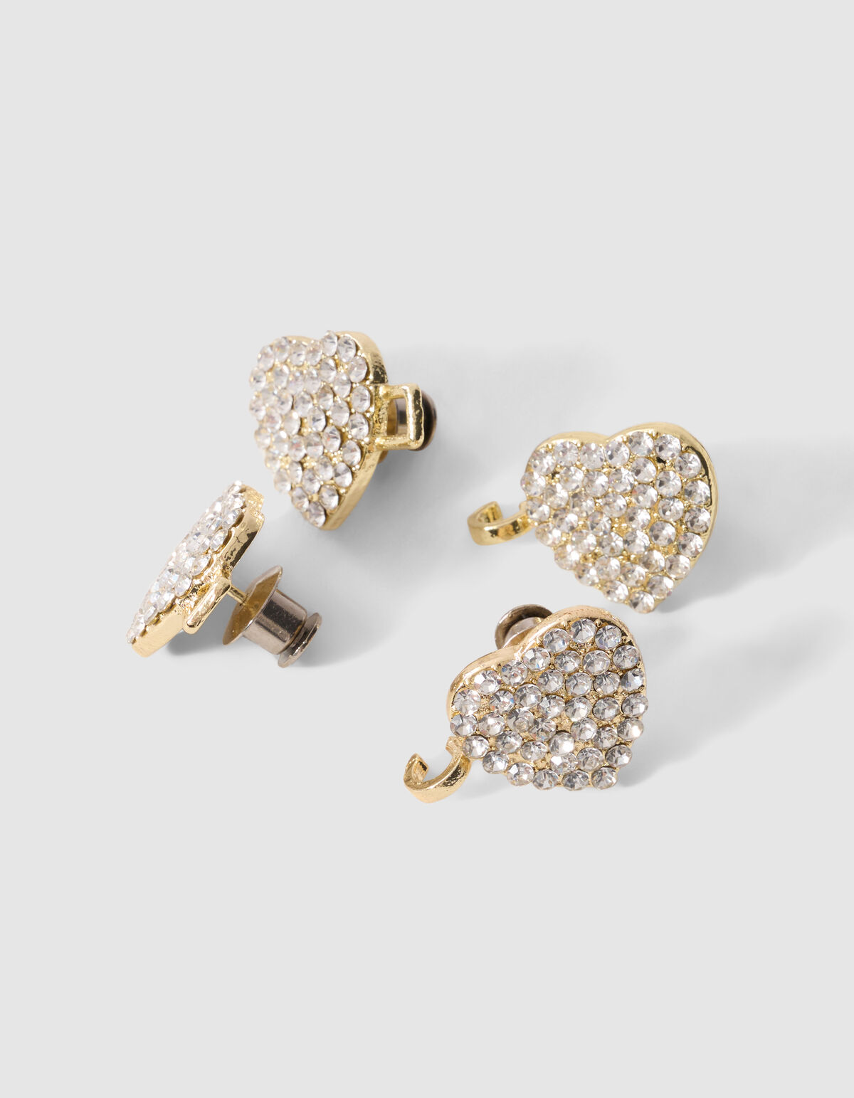 Jeans-Anstecker mit Strass-Herz Gold SHOEBY ACCESSOIRES