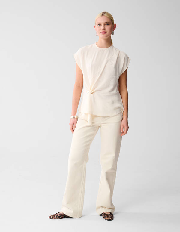 Twist-Top mit Knopfleiste Off White SHOEBY WOMEN
