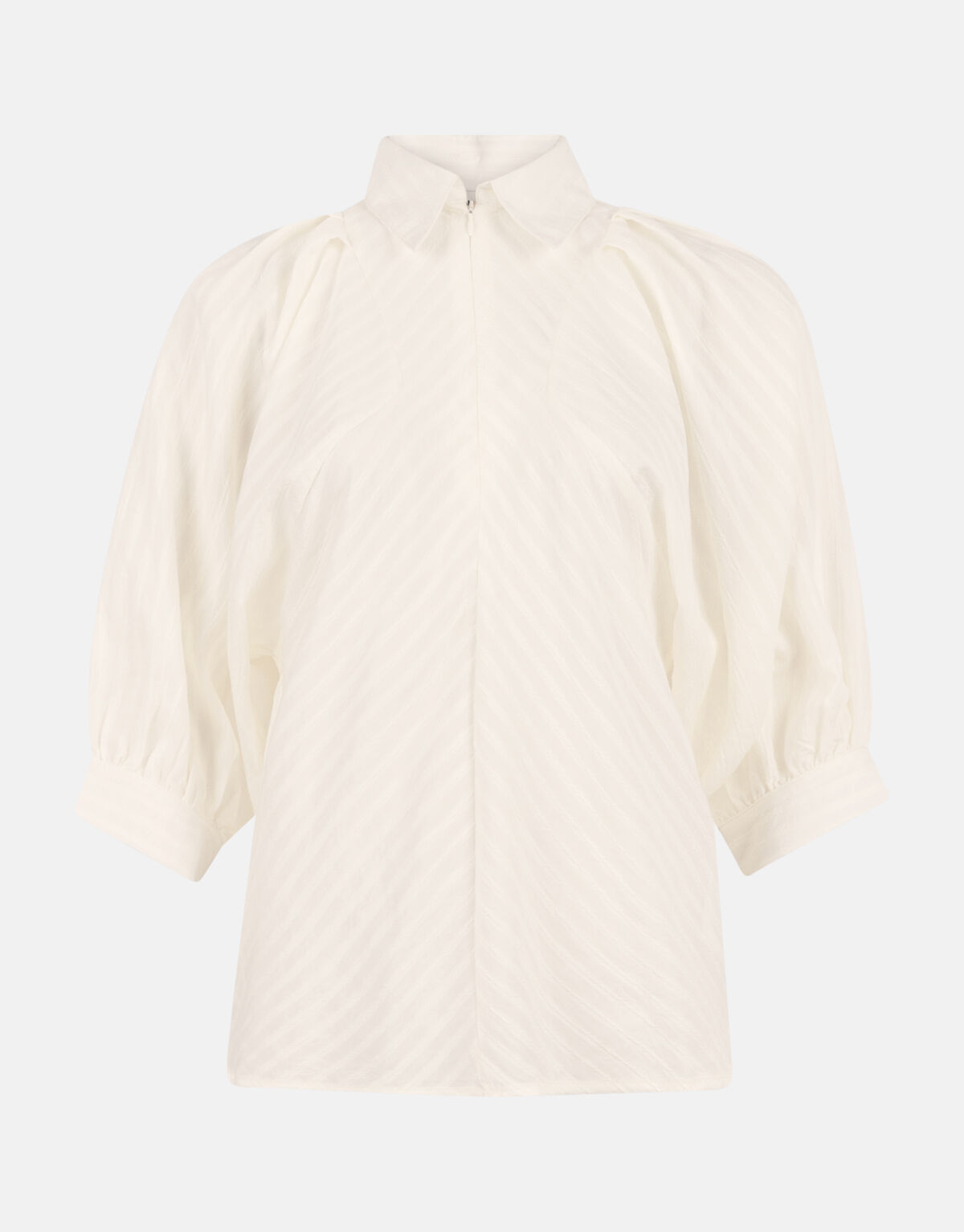 Bluse mit Reißverschluss und Streifen Off White SHOEBY WOMEN