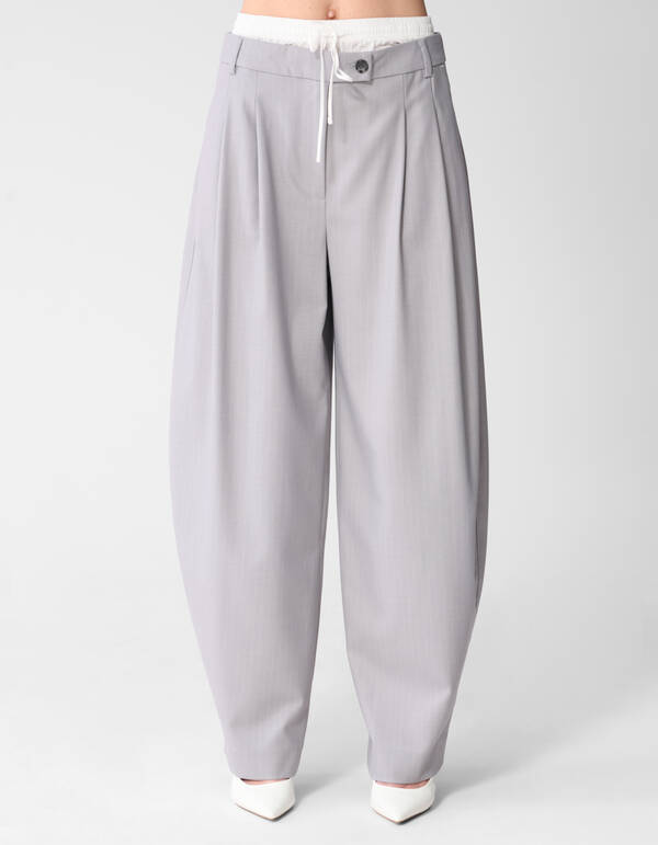 Pinstripe Barrel Fit Hose Hellgrau SHOEBY WOMEN