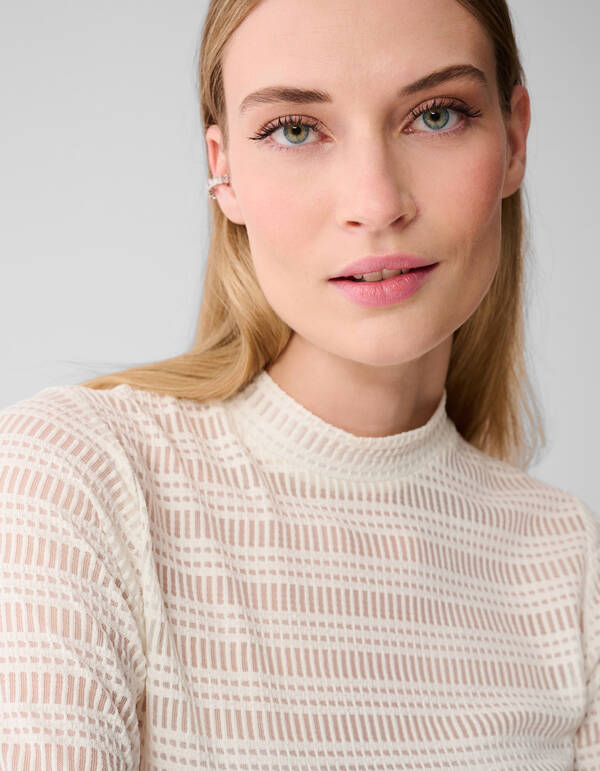 Mesh Texture Top Off Weiß SHOEBY WOMEN