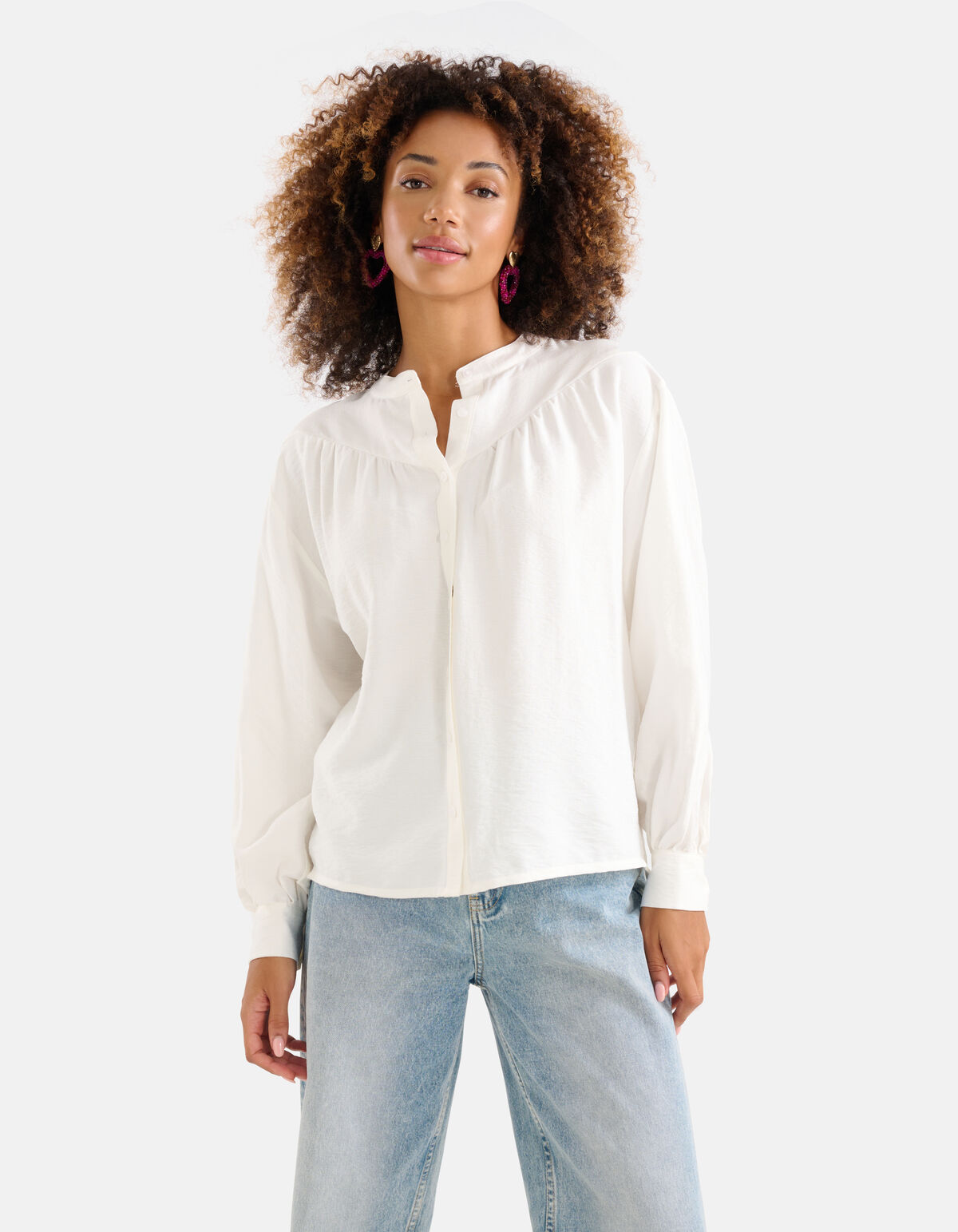 Relaxed Fit Hemd Weiß SHOEBY WOMEN