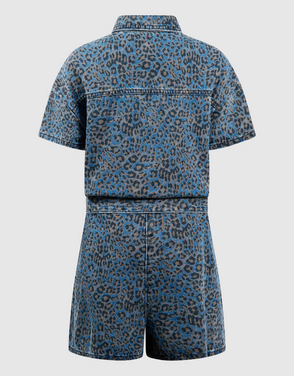 Denim Leopard Jumspuit Blau SHOEBY GIRLS