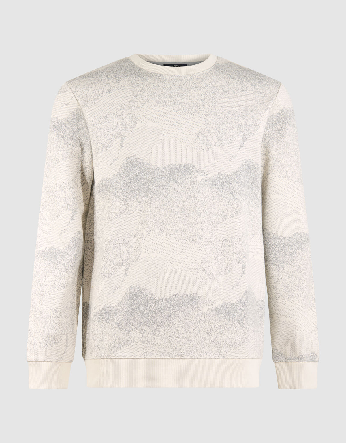 Jacquard Camouflage-Pullover Gebrochen Wei&szlig; SHOEBY MEN