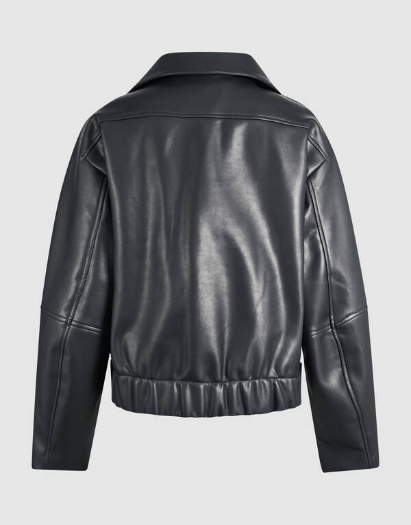 Oversized vegane Lederjacke Schwarz von Fred SHOEBY WOMEN