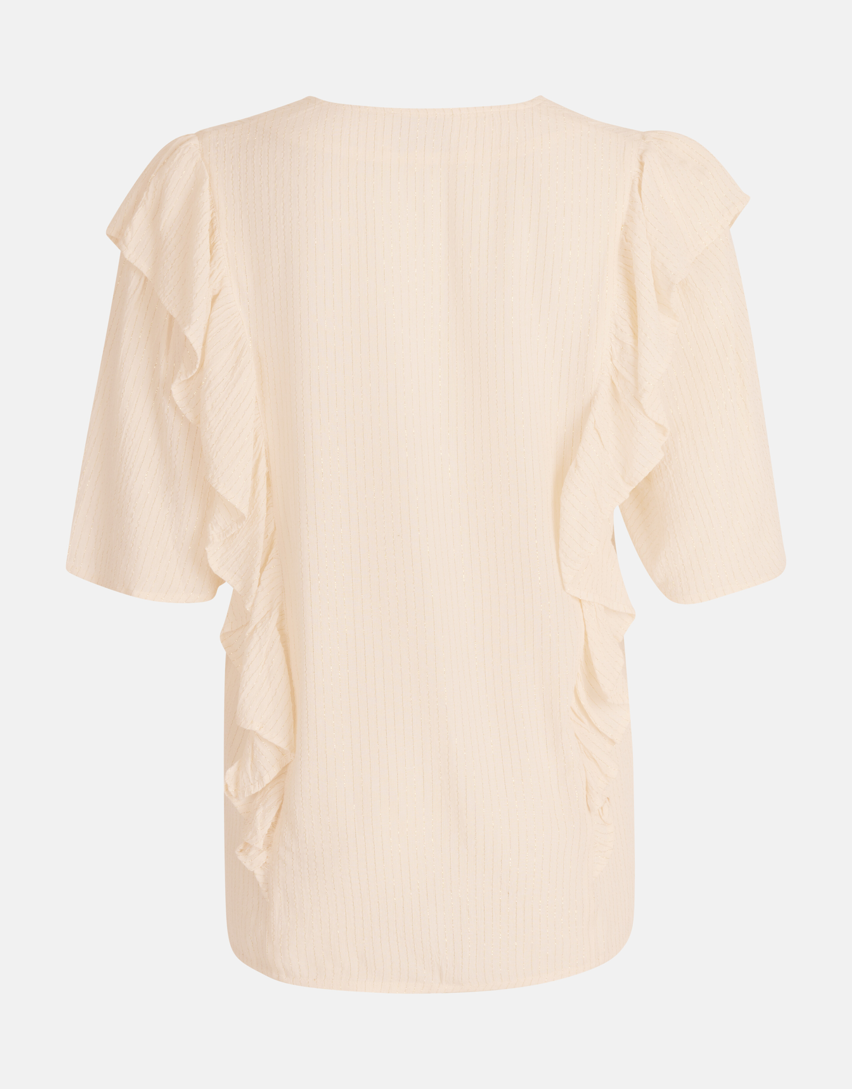 Rüschen-Lurex-Top Off White SHOEBY WOMEN