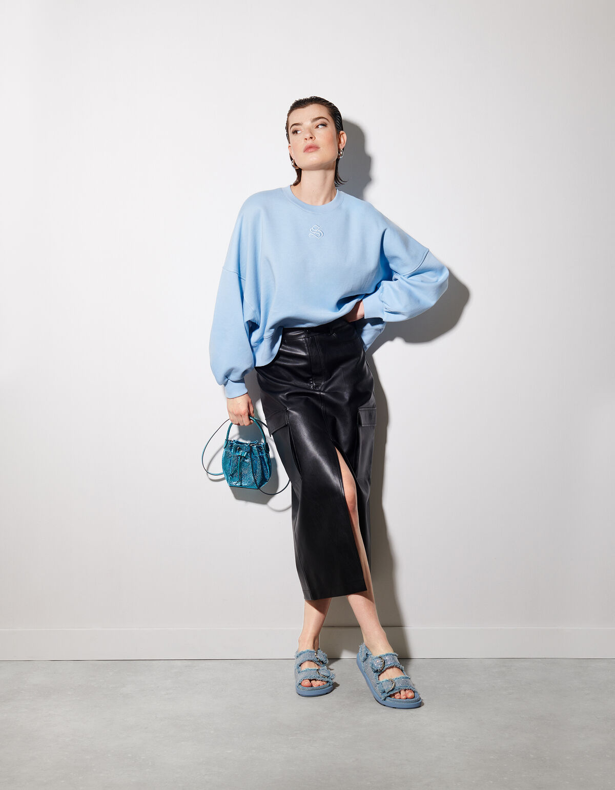 Vegan Leren Cargo Rok Zwart SHOEBY WOMEN