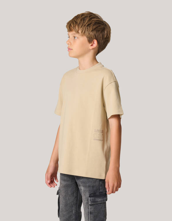 Schweres Basic-T-Shirt Beige SHOEBY BOYS