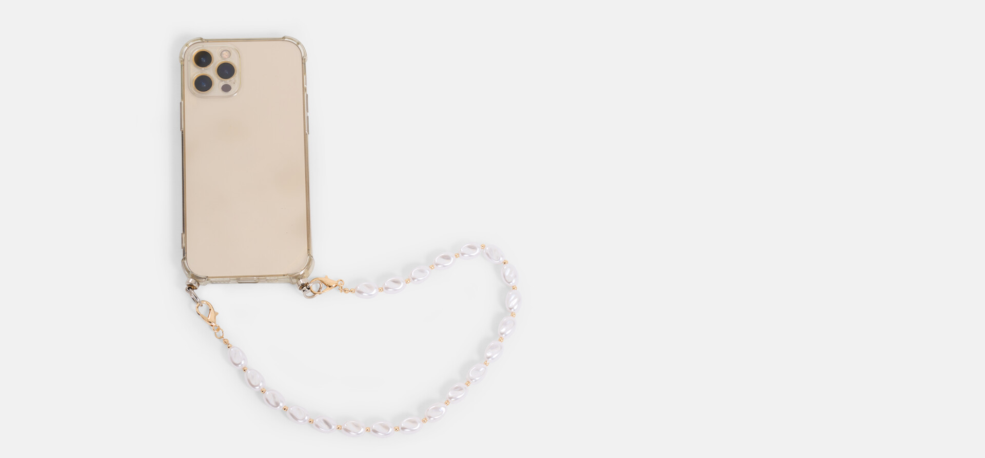 Kurzes Perlentelefonkabel Weiß SHOEBY ACCESSOIRES