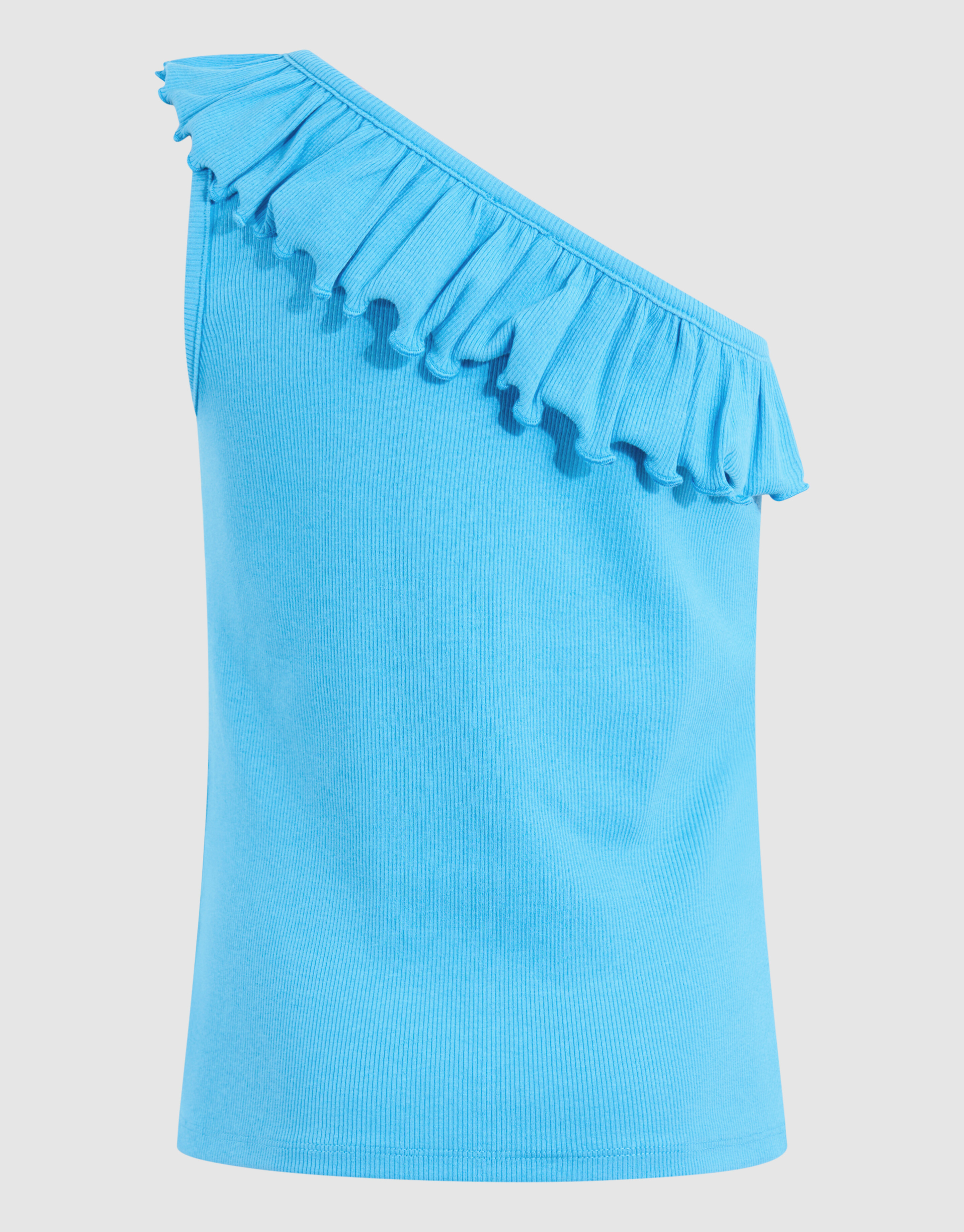 Ein-Schulter-Rippen-Top Blau SHOEBY GIRLS