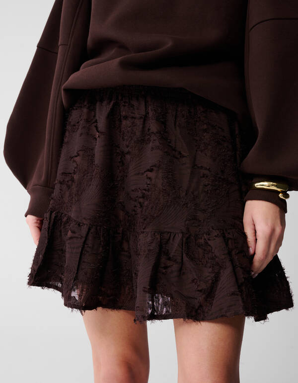 Rüschen-Minirock Dunkelbraun SHOEBY WOMEN