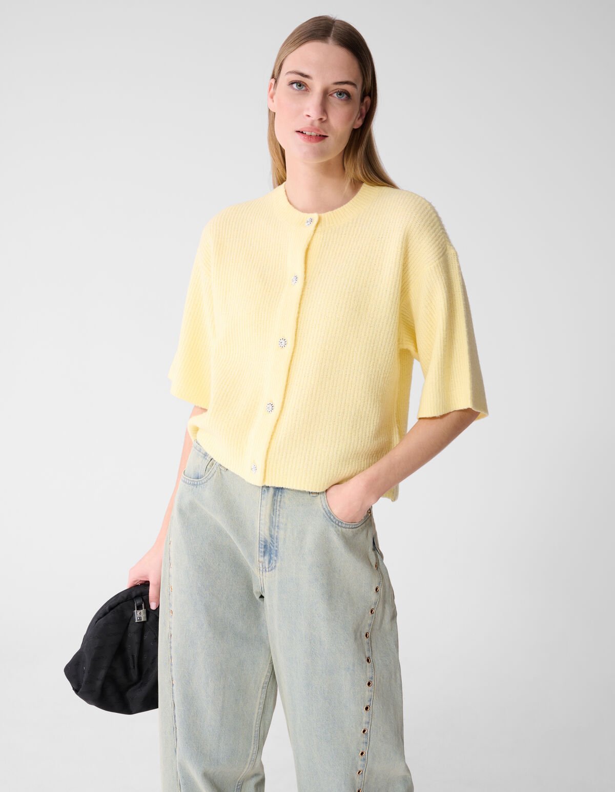 Korte Mouwen Vest Geel SHOEBY WOMEN