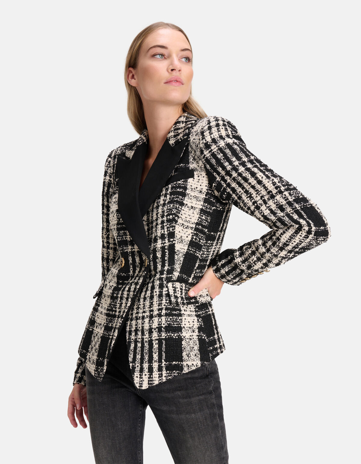 Power Blazer aus kariertem Tweed von Fred SHOEBY WOMEN