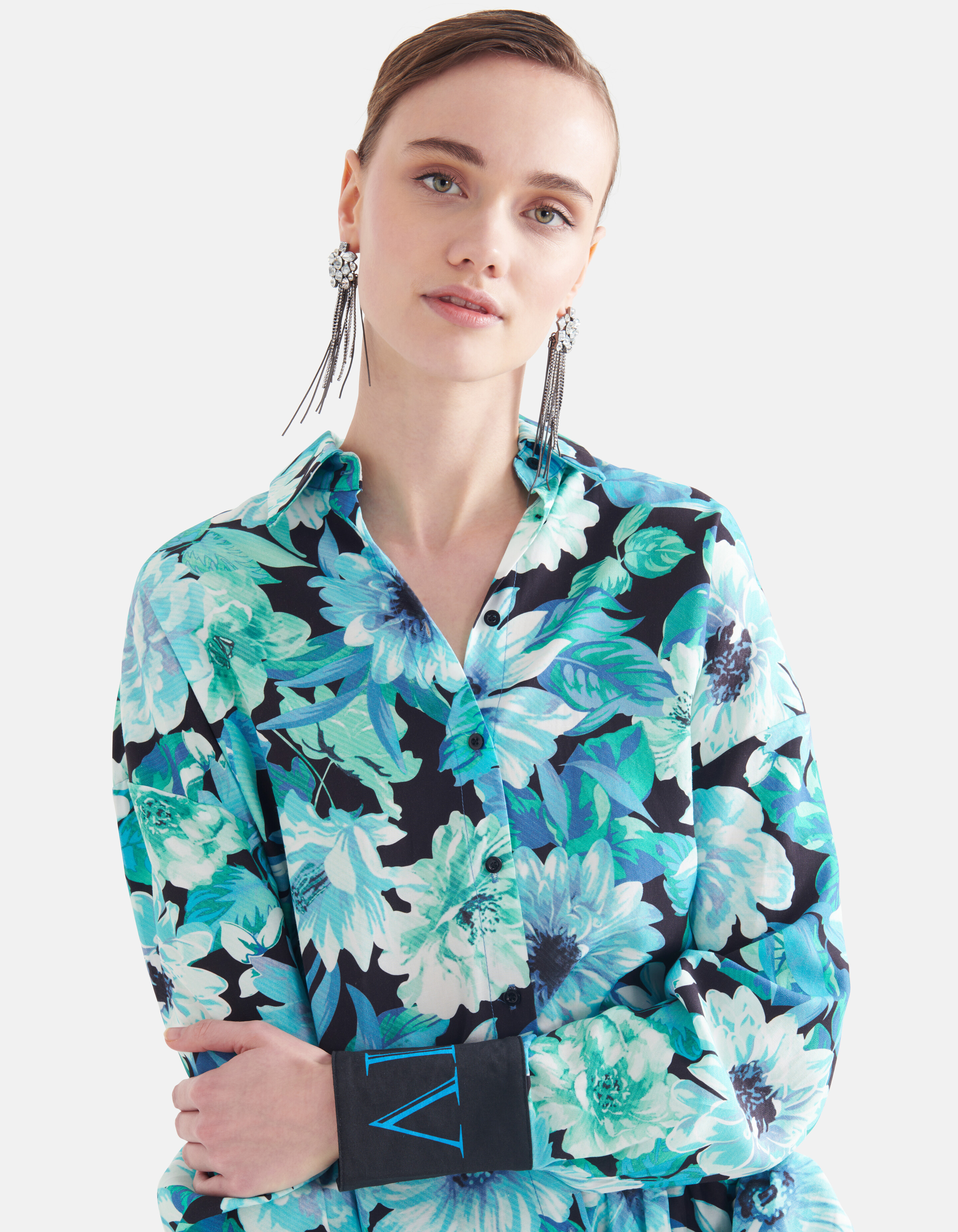 Bluse mit Blumendruck Blau SHOEBY WOMEN