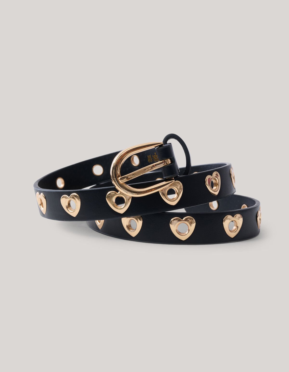 Gürtel mit goldenen Herzen Schwarz SHOEBY ACCESSOIRES