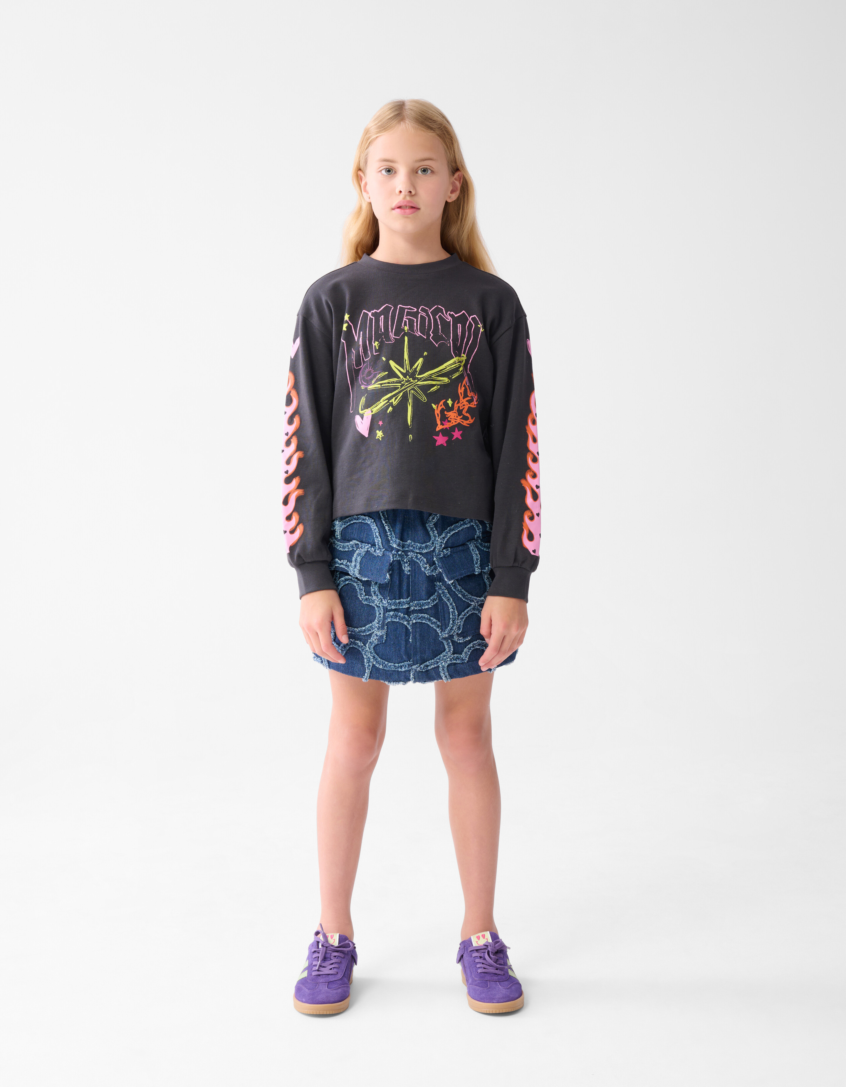 Flame T-shirt Dunkelgrau SHOEBY GIRLS