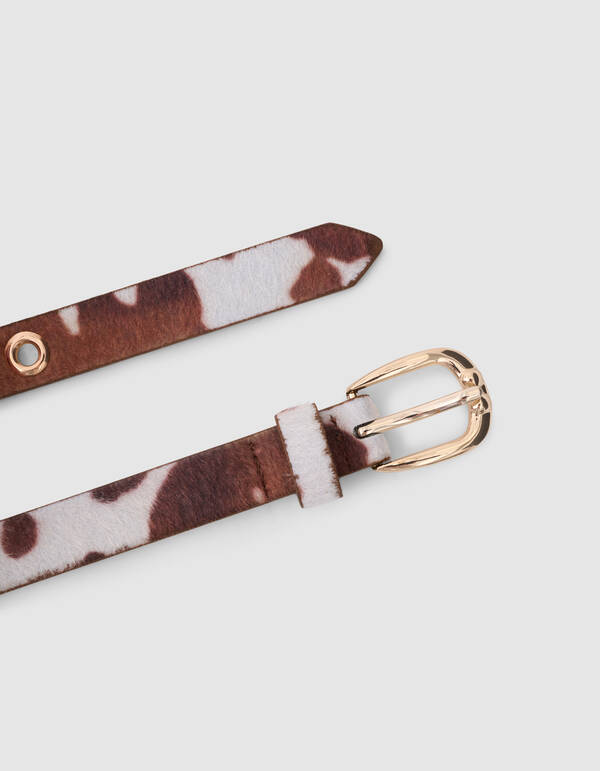 Haarige Kuh Riem Bruin SHOEBY ACCESSOIRES