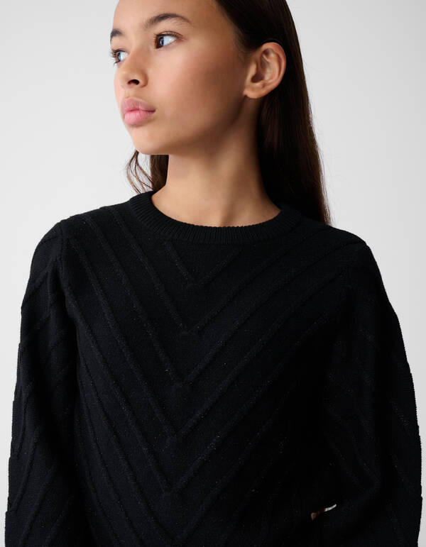 Schwarzer Glitzer-Strickpullover SHOEBY GIRLS